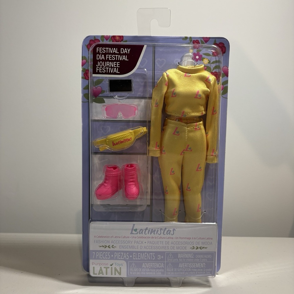 Latinistas Fashion Pack "Festival Day" 7 Piece Outfit and Accessories for 11.5